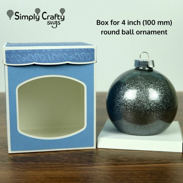 Ball Ornament Box with Lid 4 inches SVG