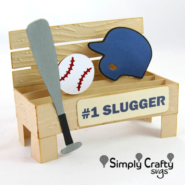 Baseball Bench Box Card SVG