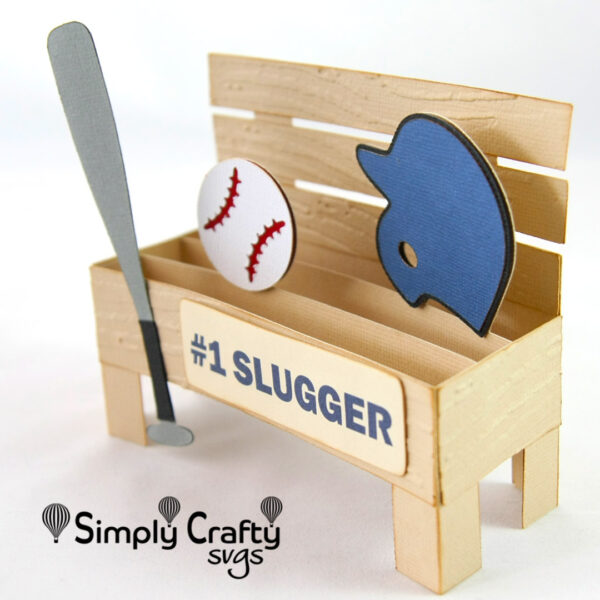 Baseball Bench Box Card SVG