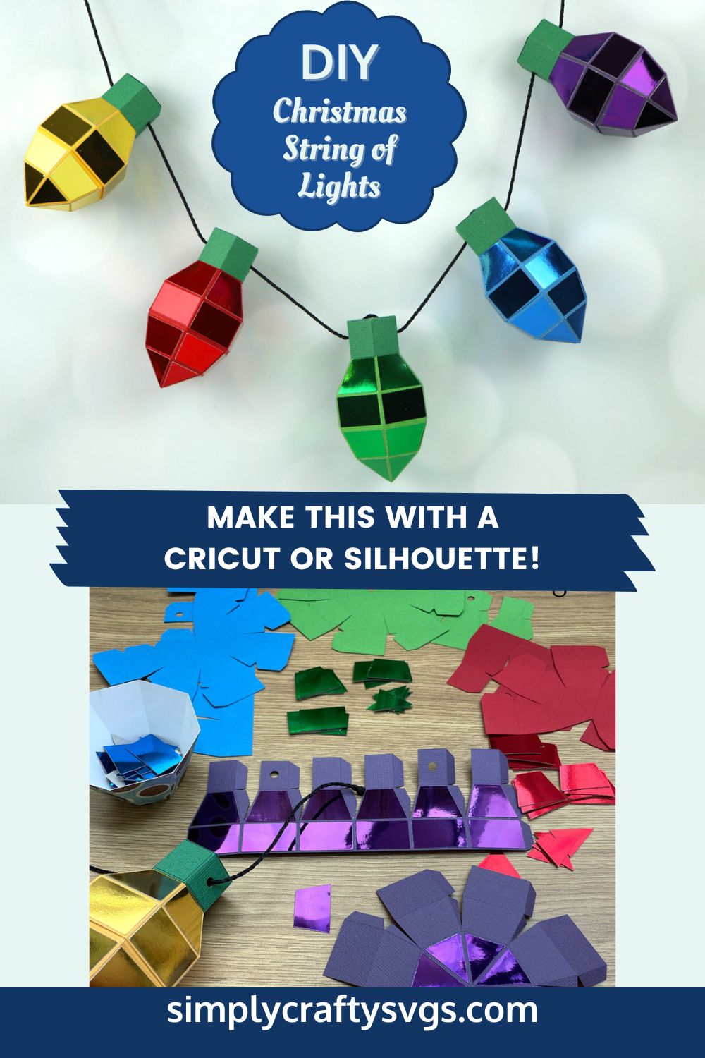 Pin 3D Paper Christmas String of Lights