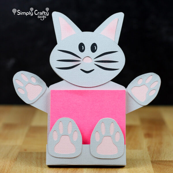 Cat Sticky Notepad Holder SVG