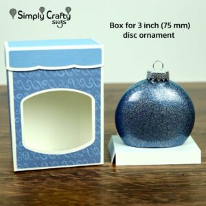 Disc Ornament Box with Lid 3 inches SVG