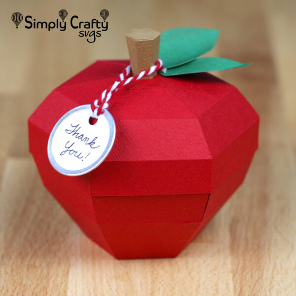 3D Red Apple Box SVG File