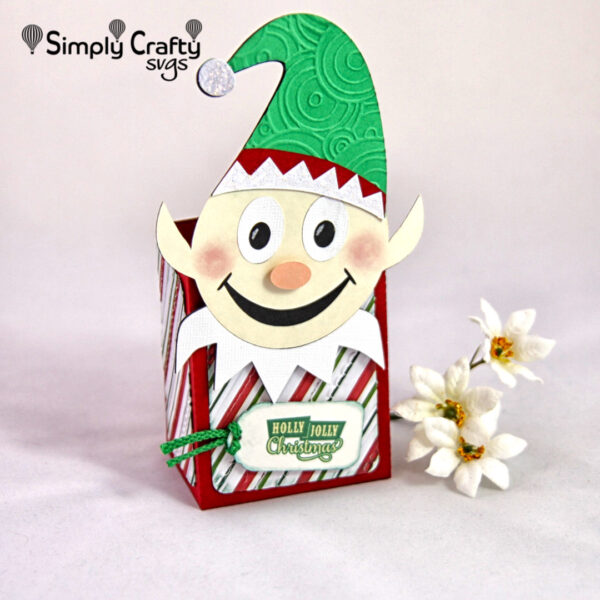 Smiley Elf Christmas Treat Box SVG