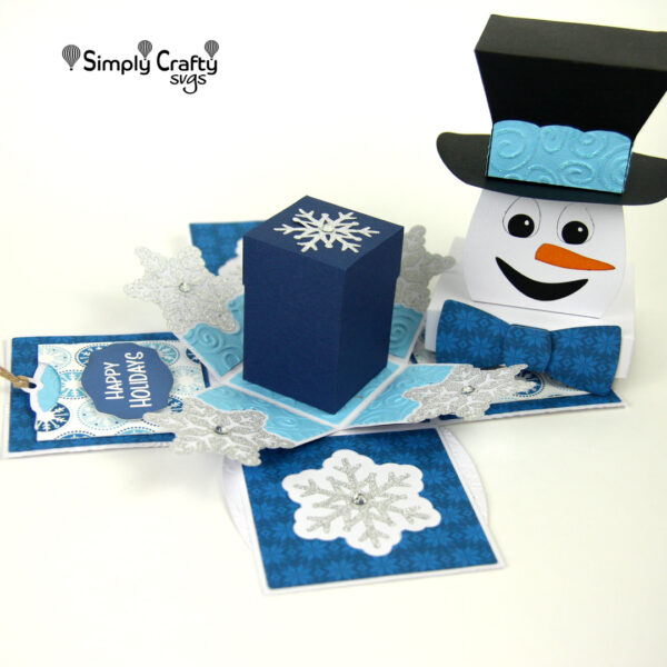 Snowman Explosion Box SVG