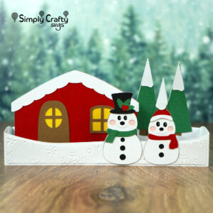 Snowman Family Slimline Card SVG