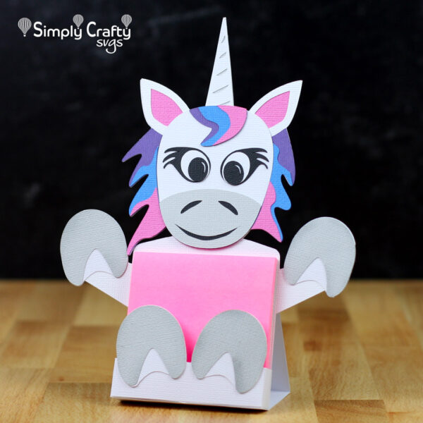 Unicorn Sticky Notepad Holder SVG