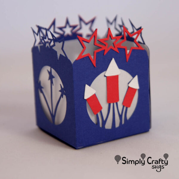 4th of July Tealight Holder SVG