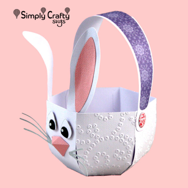 3D Bunny Easter Basket SVG