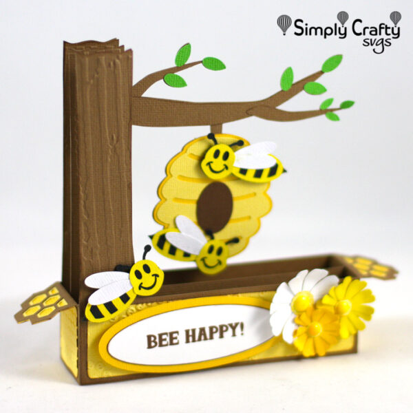 Buzzing Bees Box Card SVG