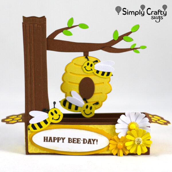 Buzzing Bees Box Card SVG