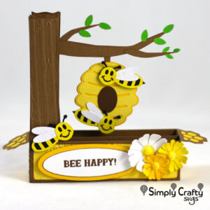 Buzzing Bees Box Card SVG