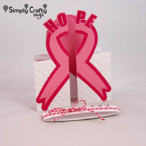 Cancer Ribbon Double Fold Card SVG