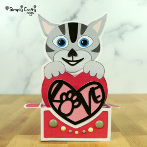 Cat Love Box Card SVG