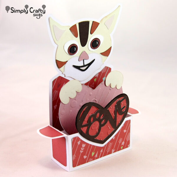 Cat Love Box Card SVG