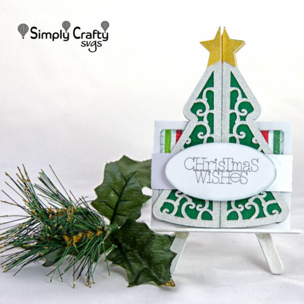 Christmas Tree Double Fold Card SVG