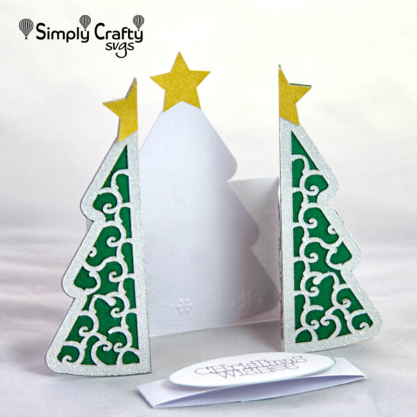 Christmas Tree Double Fold Card SVG