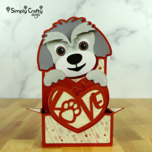 Dog Love Box Card SVG