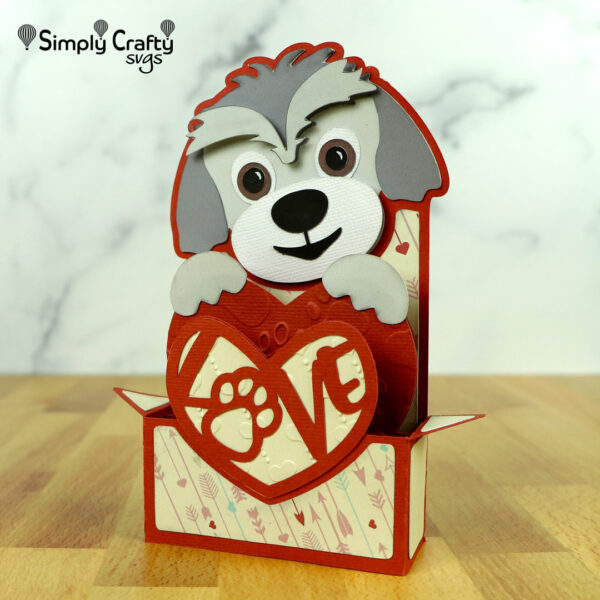 Dog Love Box Card SVG