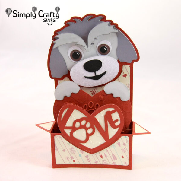 Dog Love Box Card SVG