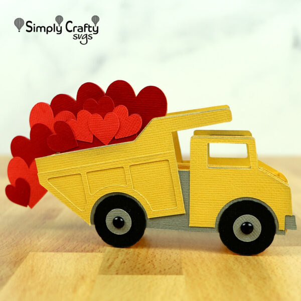 Dump Truck Hearts Card SVG