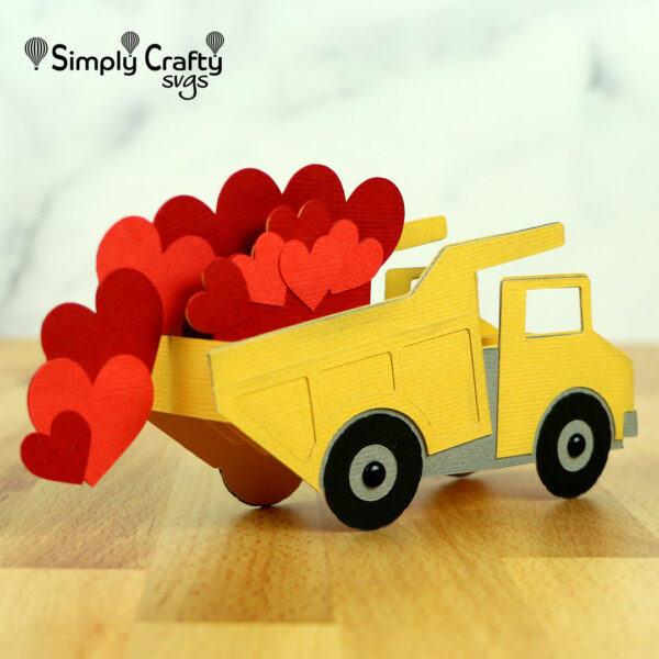 Dump Truck Hearts Card SVG