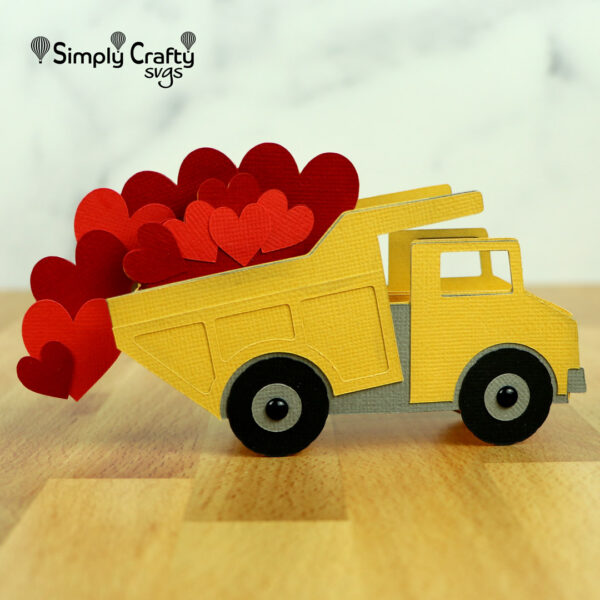 Dump Truck Hearts Card SVG