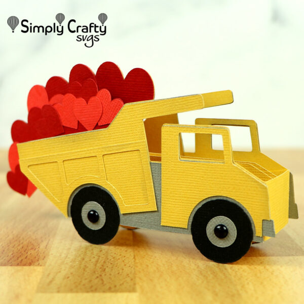 Dump Truck Hearts Card SVG