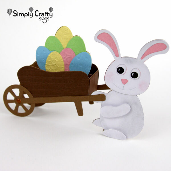 Easter Bunny Wheelbarrow Card SVG