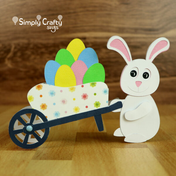 Easter Bunny Wheelbarrow Card SVG