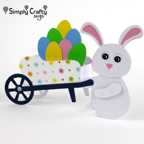 Easter Bunny Wheelbarrow Card SVG