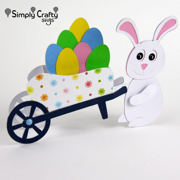 Easter Bunny Wheelbarrow Card SVG