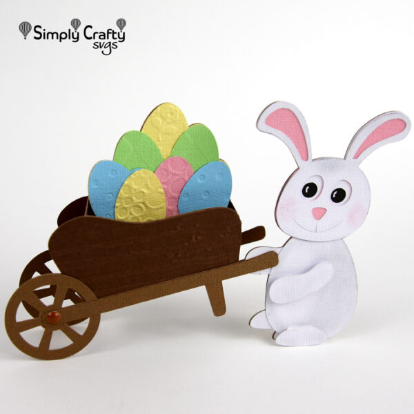 Easter Bunny Wheelbarrow Card SVG