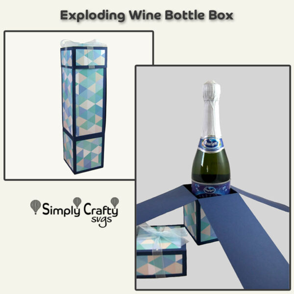 Exploding Wine Bottle Box SVG