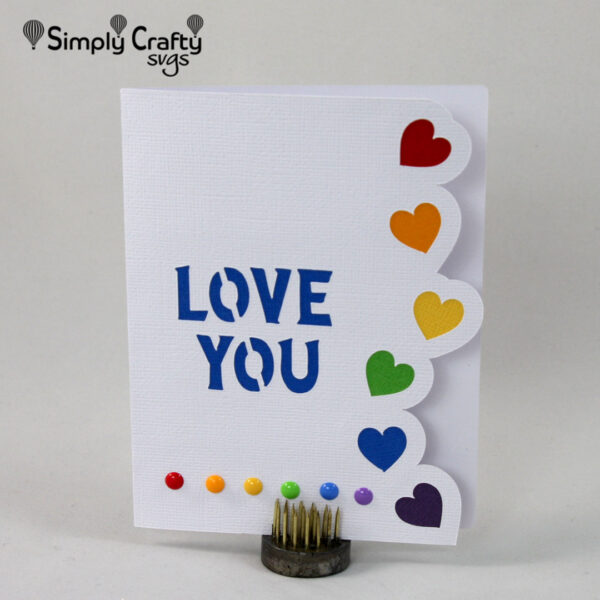 Heart Border Love Card SVG