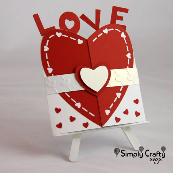 Heart Love Gatefold Card SVG