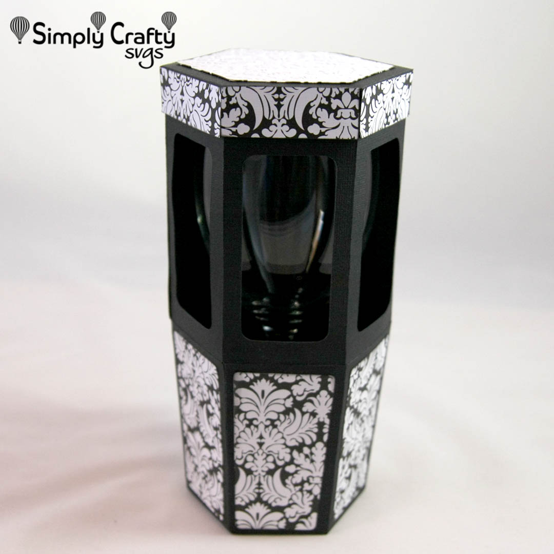 Hexagon Wine Glass Box SVG File Simply Crafty SVGs