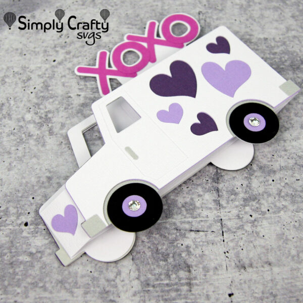 Hugs and Kisses Truck Card SVG