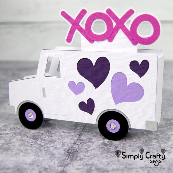 Hugs and Kisses Truck Card SVG