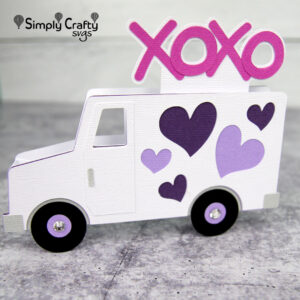 Hugs and Kisses Truck Card SVG