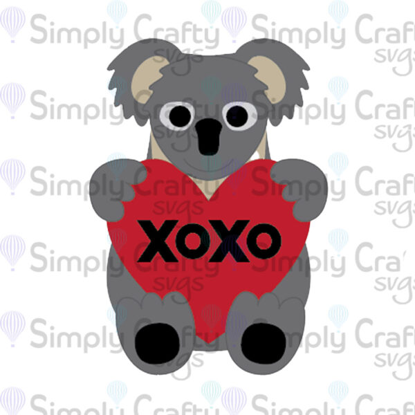 Koala Valentines Day Card SVG