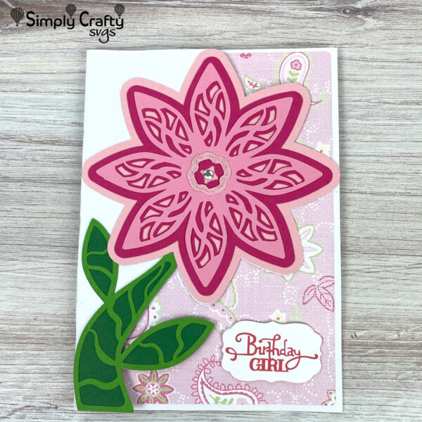 Layered Flower Card SVG