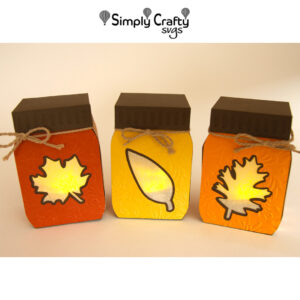 Fall Leaves Mason Jar Luminary SVG