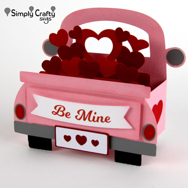 Love Truck Box Card SVG