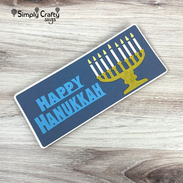 Menorah Slimline Card SVG