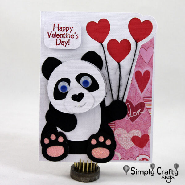 Panda with Hearts Card SVG