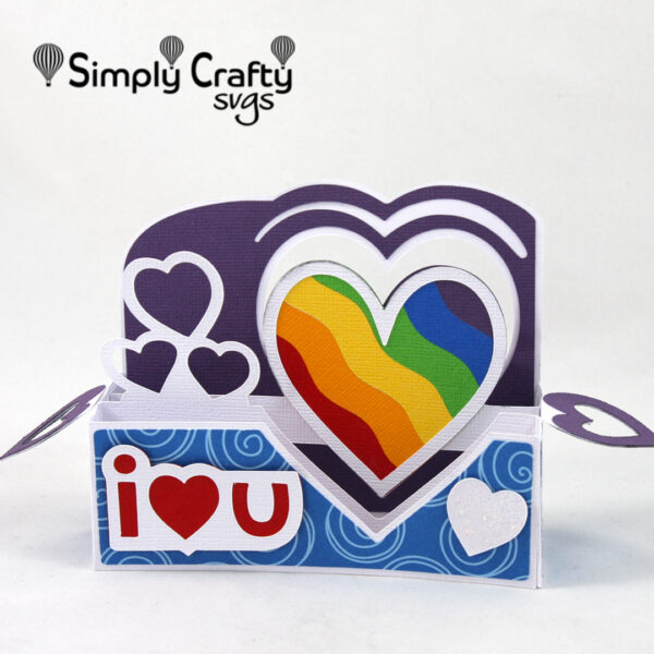 Rainbow Love You Card SVG