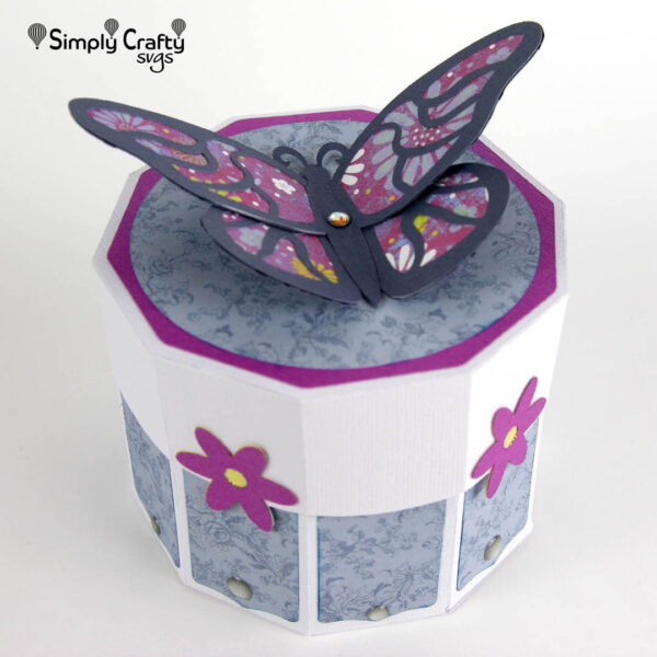 Resting Butterfly Gift Box SVG