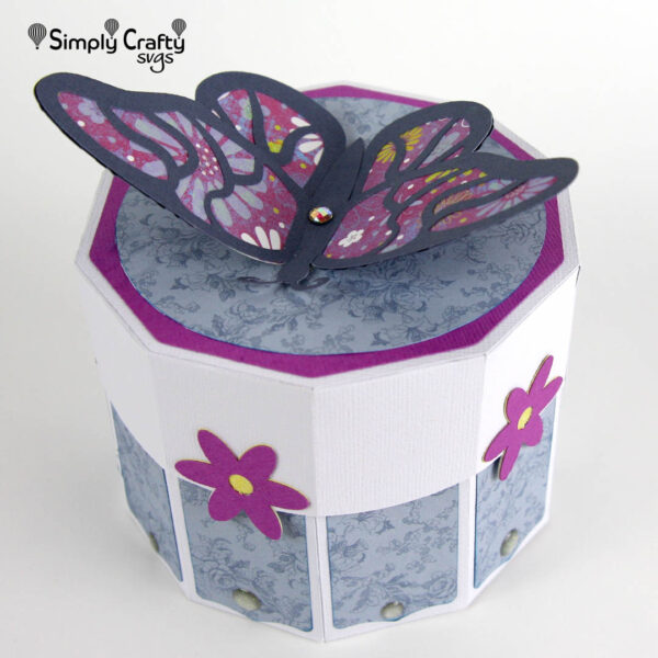 Resting Butterfly Gift Box SVG