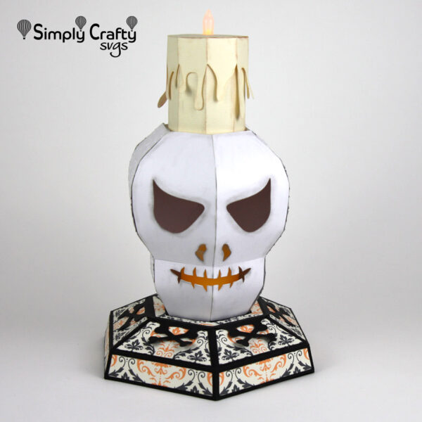 3D Skull Head Candle Holder SVG